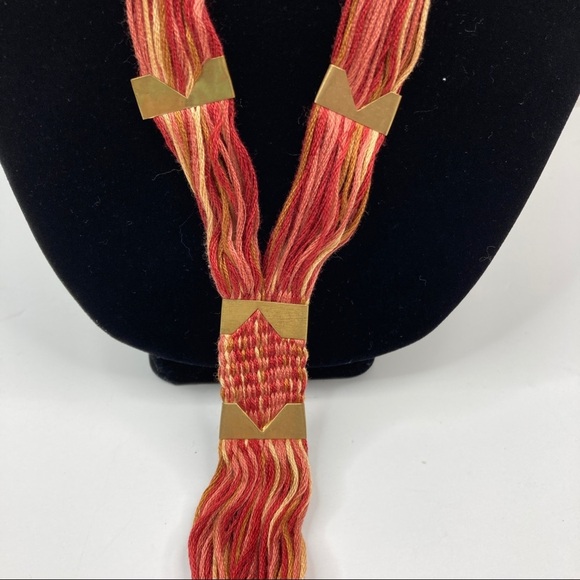 3/$30 Free People | Red Open Road Thread Necklace - Picture 3 of 4